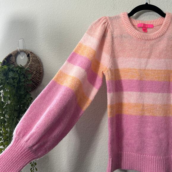 Lilly Pulitzer Ritza Striped Sweater In Lilac Wool Blend Barbiecore Coquette XS - Picture 6 of 13